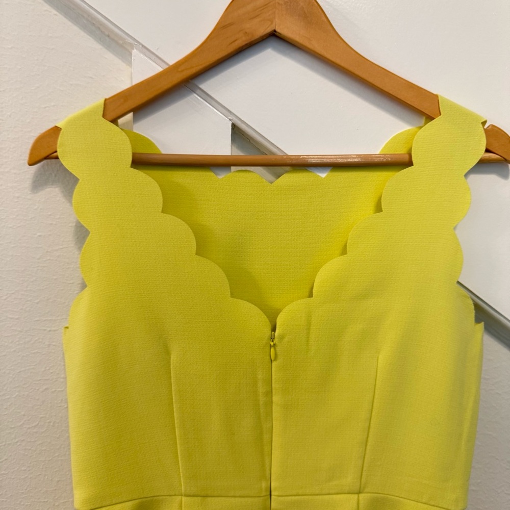 LOFT Lemon Yellow Scalloped Collar Mini Dress size 4 - Picture 5 of 9